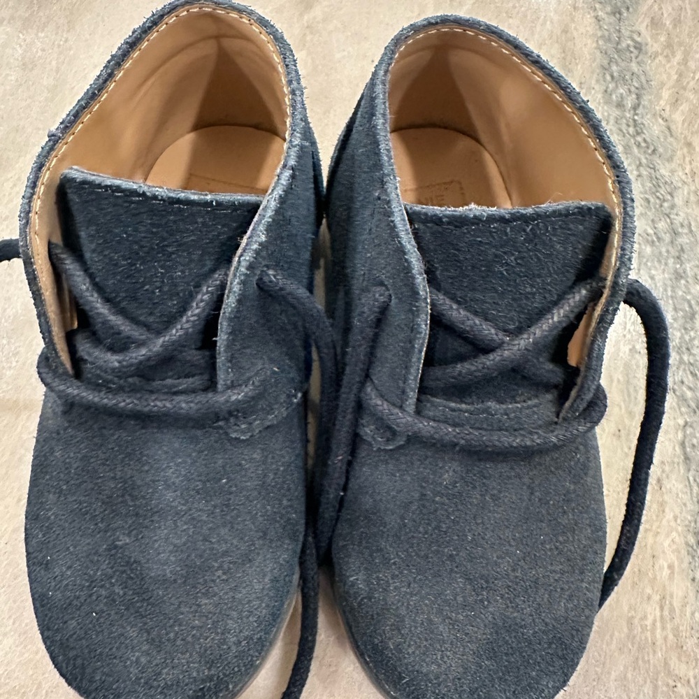 Janie and Jack Navy Blue Suede Lace-Up Boots